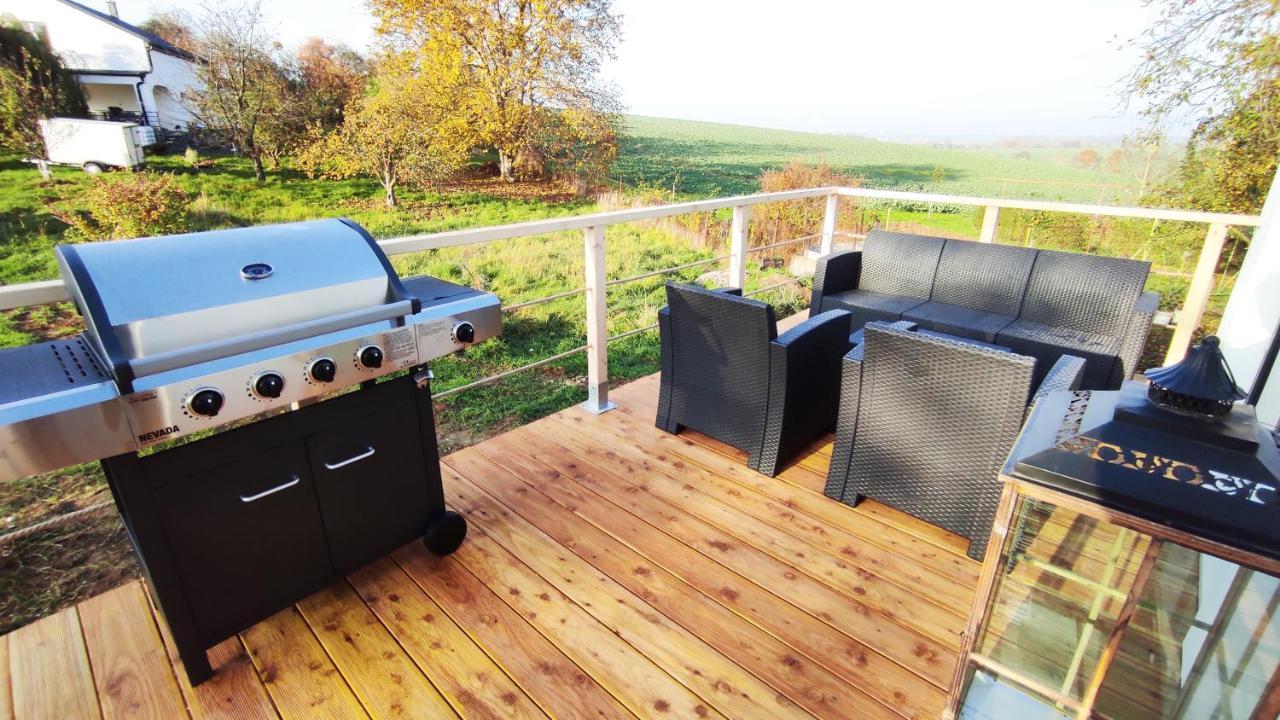 Ranch 66 - Moderni Tiny House Black Swallow Ve Stylu Route 66 Se Saunou A Bazenem Tršice المظهر الخارجي الصورة